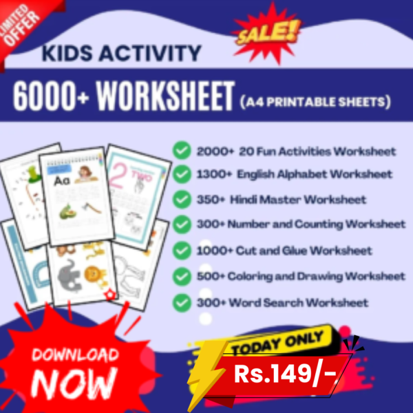 6000+ KIDS ACTIVITY WORKSHEET